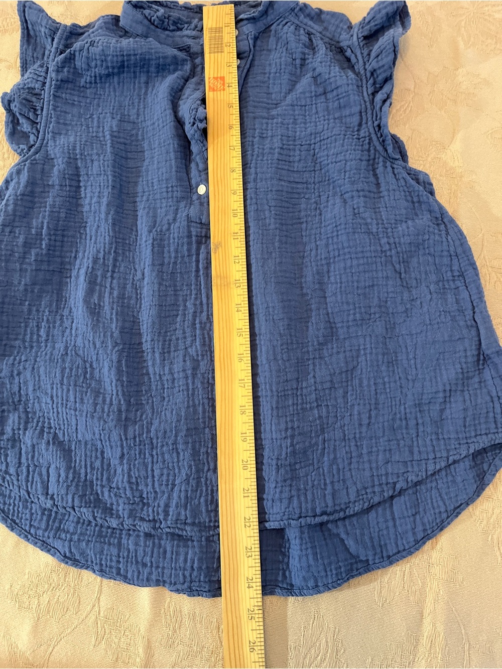 H&M Blue Ruffled Cap-Sleeve Tank - Picture 6 of 7
